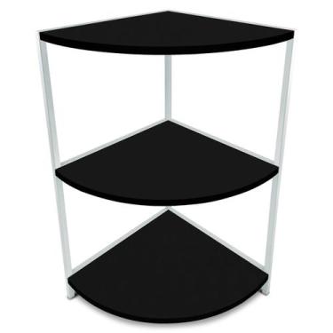 Imagem de Estante De Canto Tripla Colby - Geral, Branco/Preto