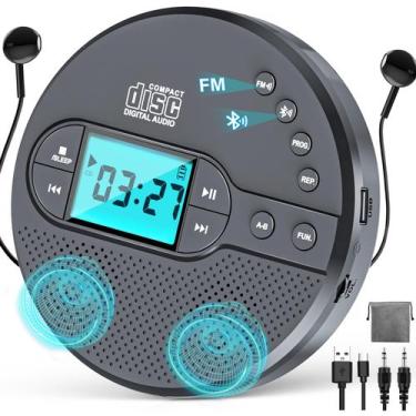 Imagem de Leitor de CD Portátil AFU com Bluetooth e Transmissor FM - Bateria 200
