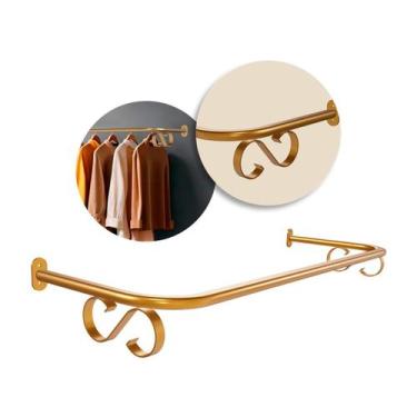 Imagem de KIT 2 Arara para Roupa de Parede Rose Gold, Dourada. - VFUTILIDADES, D