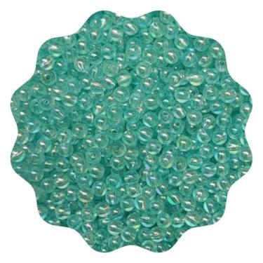 Imagem de 500 Miçanga Pérola Translúcida 6mm Irisada Missanga Bijuteria Artesanato (Azul)