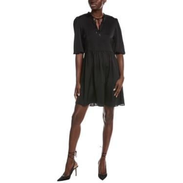 Imagem de BOSS Vestido feminino Dorena Flowy Tie Neck, Groselha preta, P