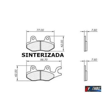 Imagem de Pastilha freio trasei Sinter  Twins Kawasaki Ninja 250R 2012 - Red Dra