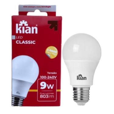 Imagem de Kit 100 Lampada LED 9w Amarela Economica Iluminação Interior Casa e De