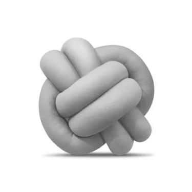 Imagem de Almofada Nó Escandinavo Para Sala e Quarto Decorativa (CINZA)