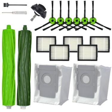 Imagem de Kit de acessórios de peças de reposição para iRobot Roomba J5+ J6+ J7+ J8+ J9+ J Plus Series Acessório de aspirador robótico, 1 roda dianteira, 1 escova de borracha, 5 filtros HEPA, 6 escovas laterais