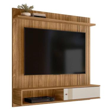 Imagem de Painel Suspenso Milão Frisado Nature Para Até 55? - Peternella Móveis Nature