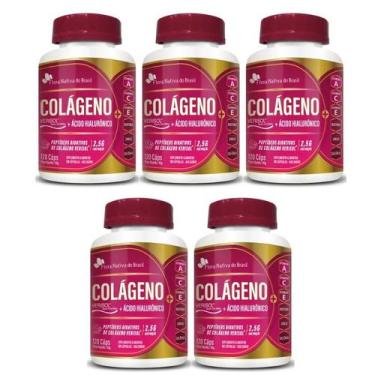 Imagem de Kit 5x Colágeno Ácido Hialurônico 120 cápsulas Flora Nativa do Brasil