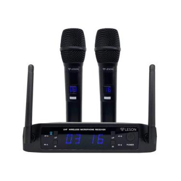 Imagem de Microfone LS916 Base Preto Receptor com Display LCD Leson - 2AMLS916P