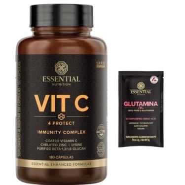Imagem de Vit C 4 Protect - Vitamina C - com Lisina e Zinco Quelado - 180 Cáps entéricas - Essential Nutrition + Amostra