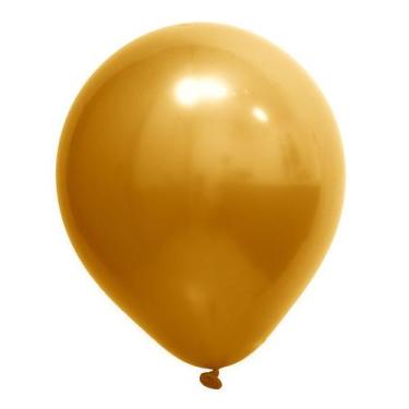 Imagem de Balão de Festa Redondo Profissional Látex Cromado - Ouro - Art-Latex -