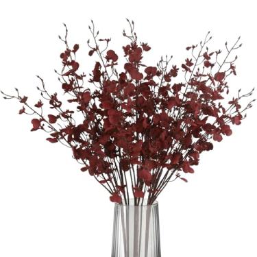 Imagem de Rzoukler Buquê de flores artificiais de orquídeas, 6 peças, orquídeas falsas realistas, 90 cm, haste longa, orquídea de seda, flores falsas, para casa, casamento, escritório, festa, jardim, cozinha
