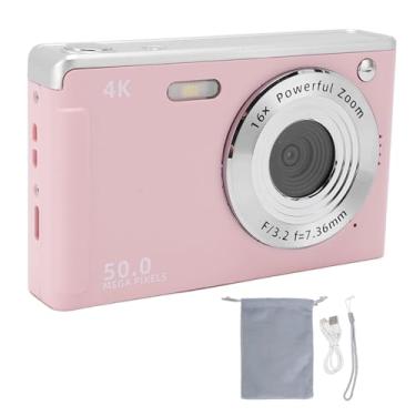 Imagem de Câmera digital 4K 50MP Câmera compacta de alta resolução com zoom de 16x ZOOM AutoFocus embutido InfilM Light Anti Shake para entusiastas da fotografia Viajantes Vloggers ABS 2,8 (Rosy)