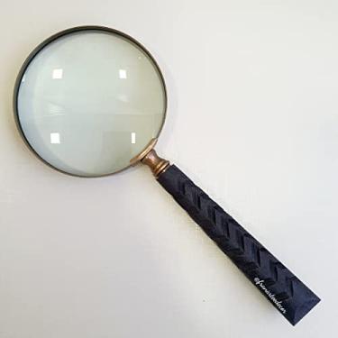 Imagem de LUPA DE AUMENTO DE METAL PRETO COM CABO DE RESINA PRETO
