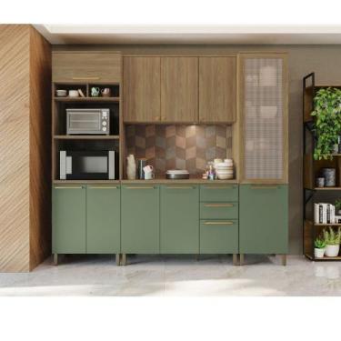 Imagem de Cozinha Compacta 240cm com Torre Quente e Paneleiro 10 portas 3 Gaveta