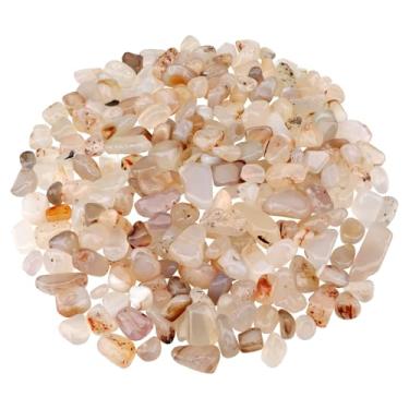 Imagem de 500 g Pedras Esmagadas Enchimento de Vaso Pedras Suculentas Seixos Naturais Cascalho Polido Formato Irregular, Tanque de Peixes de Aquário Decorativo - Branco