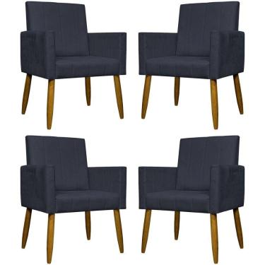 Imagem de Kit 4 Poltronas Decorativa Para Sala Recepção Consultório Escritório Mari Suede