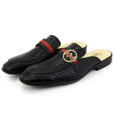 Imagem de Mule masculino em Couro Croco Black Show - kmont, 42