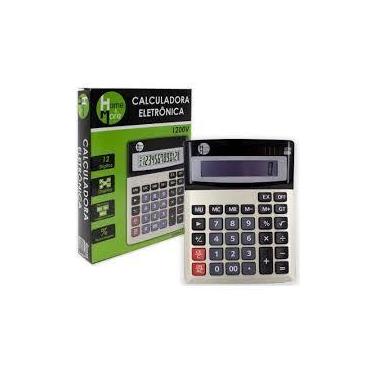Imagem de Calculadora eletronica 12 digitos a pilha / solar 19x15cm - HM COMERCI