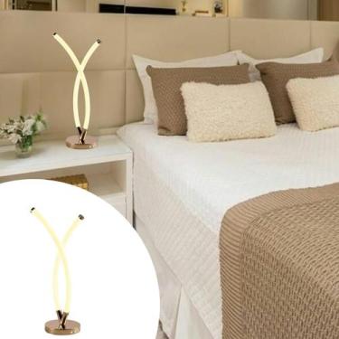 Imagem de Luminaria abajur para cabeceira de cama de led dourado 3k - AL, DOURAD