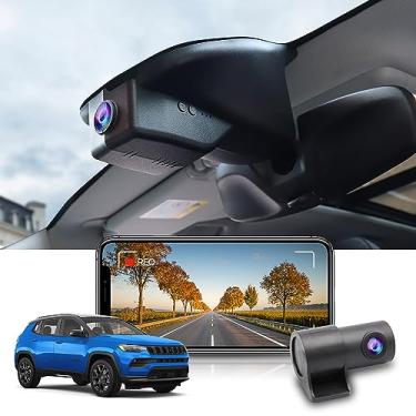 Imagem de Fitcamx Frente 2160P+Traseiro 1080P Dash Cam Adequada para Jeep Compass 2018-2025 (HD2-6125), OEM Estilo, 2 Canais HD Vídeo, WiFi & APP, Loop Gravação, G-Sensor, Fácil de Usar, 128GB Cartão