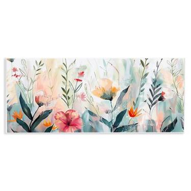 Imagem de Stupell Industries Design de arte de parede com sussurros de jardim floral por Elara Yasna, 18 x 43 cm