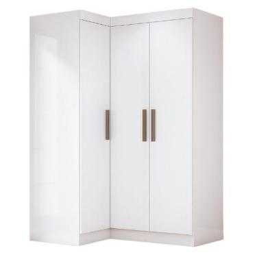 Imagem de Quarto Modulado de Canto Madrid com 3 Portas Maxel, Branco