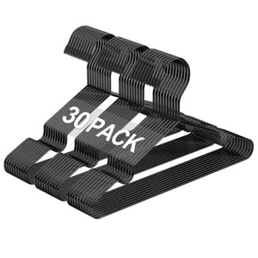 Imagem de Cabides infantis pretos para bebês, pacote com 30