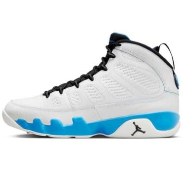Imagem de Nike Tênis masculino Air Jordan 9 RetroRunning, BRANCO/PRETO-DK PÓ AZUL, 8.5 UK (9.5 US)