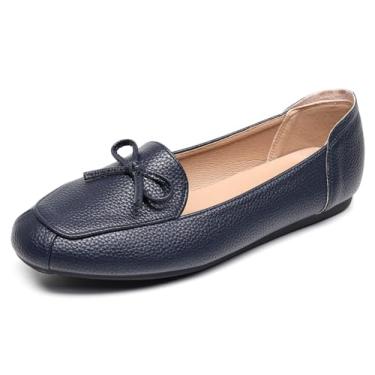 Imagem de VenusCelia Sapatos De Dança Femininos Com Laço (8,5 W Eua, Azul-Marinho-Plástico)