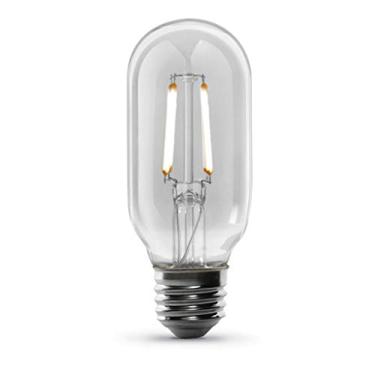 Imagem de Feit Electric LED de filamento transparente vintage exposto T14 com uma lâmpada de base média E26 - equivalente a 40 W - Vida útil de 10 anos - 300 lúmens - branco suave 2100K - Regulável | Vintage