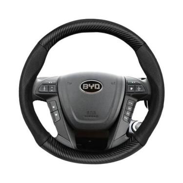 Imagem de Capa De Volante Em Couro Respirável Com Textura De Fibra De Carbono Fo
