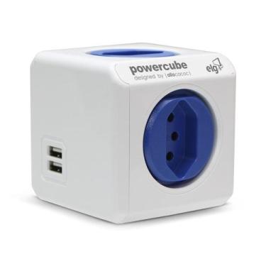 Imagem de Filtro de Linha PowerCube, 4 Tomadas 10A + 2 USB 2.4A, Sem Cabo, Bivol