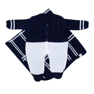 Imagem de Saída de Maternidade Jacquard - Kowak, Marinho, RN