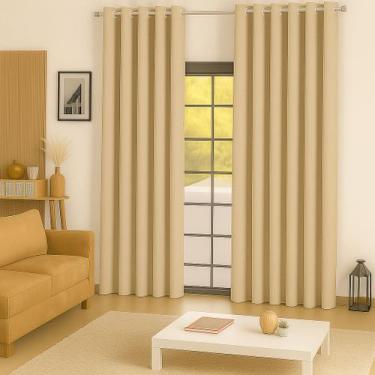 Imagem de Cortina Para Sala Ou Quarto 3,00x2,50 metros - Cida Enxovais, BEGE