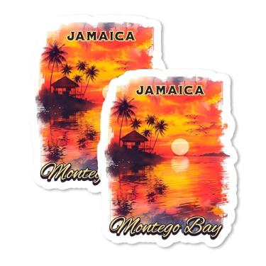 Imagem de Ímãs Montego Bay Jamaica 10 cm Pacote com 2 unidades Doctor's Cave Beach – Ímãs de viagem decorativos de vinil forte para geladeira armário cozinha escritório – fofa divertida estética legal durável e