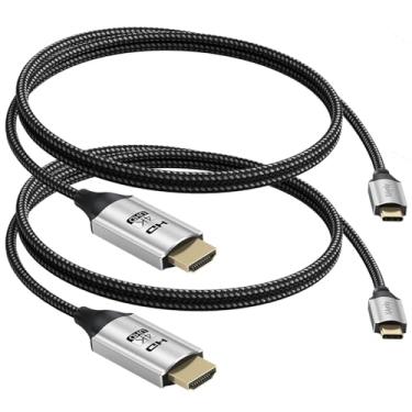 Imagem de Cabo USB C para HDMI 3FT pacote com 2, USBC para monitor HDMI tipo C para adaptador HDMI para transmissão de dados de computador (3FT, cinza)