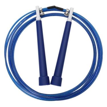 Imagem de Dynwave Corda de pular rápida, corda de pular de fio de aço, rolamento de esferas giratório 360° ajustável para esportes, Azul