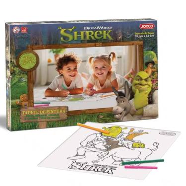Imagem de Tapete Para Colorir Shrek Com 6 Canetinhas Infantil Lavável