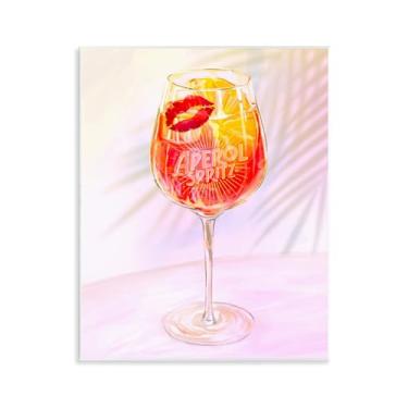 Imagem de Stupell Industries Arte de placa de parede retrô e tropical Aperol Spritz, design de Ziwei Li, 14 x 11