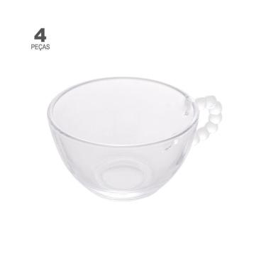 Imagem de Jogo de 4 Xícaras para Chá Wolff Pearl de Cristal 180ml
