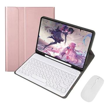 Imagem de Kit Capa para iPad 9/8/7 Geração : Capa para Tablet + Teclado com teclas redondas + Mouse
