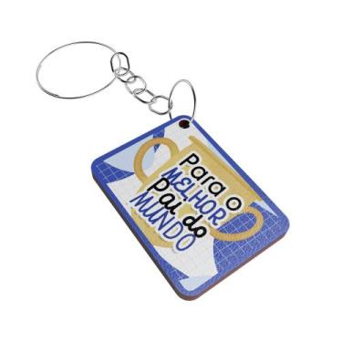 Imagem de Kit 50 Chaveiros para Lembrancinha do Dia dos Pais  MDF Branco - DK De