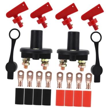 Imagem de predolo Interruptor de desconexão da bateria Interruptor de bateria versátil com 2 furos Acessórios resistentes para veículos, reboques, trailers e peças de, Tampa Preta