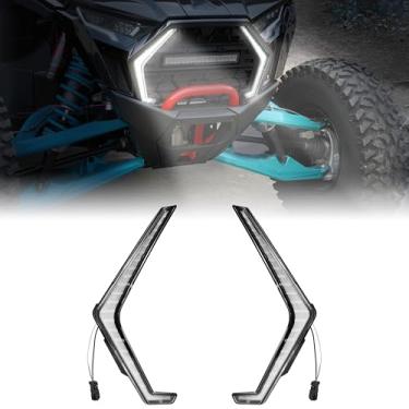 Imagem de SAUTVS Luzes de presas LED para Polaris RZR PRO XP/PRO R/PRO S 2025, à prova d'água, branca, DRL, acessórios para lâmpadas de grade (2 peças, substituir #2417278, #2417279)