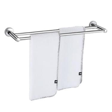 Imagem de Porta Toalha, Toalheiro de Parede Cromado Aço Inox 304 Suporte para Toalhas Banheiro, Moderno E Sofisticado(2 barras)