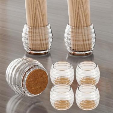 Imagem de 4 pçs/conjunto de almofadas antiderrapantes pernas de cadeira de silicone fofo pote de mel móveis sofá mesa tampas de perna anti-ruído meia proteção para pés (transparente, P, 3,5 x 3,5 x 3,5 cm)