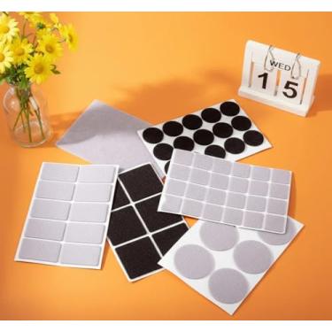 Imagem de 62 pacotes de almofadas de feltro premium para móveis de madeira e protetores de piso laminado (marrom/bege)