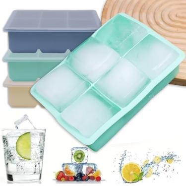 Imagem de 1 molde de cubo de gelo de silicone para banheira de imersão a frio, reutilizáveis, moldes de cubos de gelo extra grandes para acessórios de mergulho a frio, 16,7 x 11,6 cm (verde)