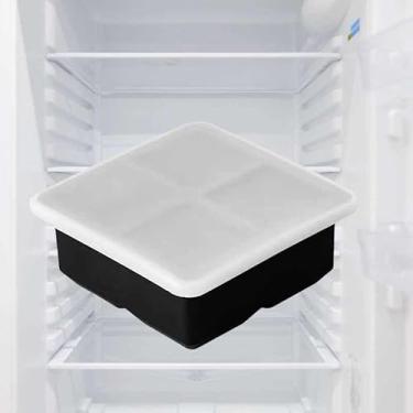 Imagem de Bandeja grande de cubos de gelo para uísque: máquina quadrada grande para coquetéis - silicone antiquado