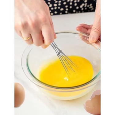 Imagem de Mini batedor de 2 peças, batedor pequeno de 12 cm e 17 cm de comprimento, pequeno batedor de arame para bater café